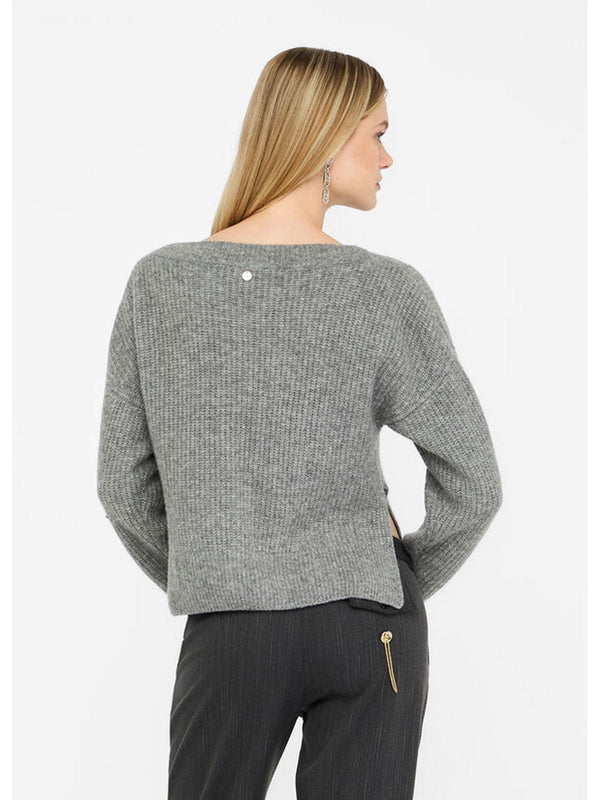 Maglie Donna Liu Jo - Maglione in lana con strass - Grigio