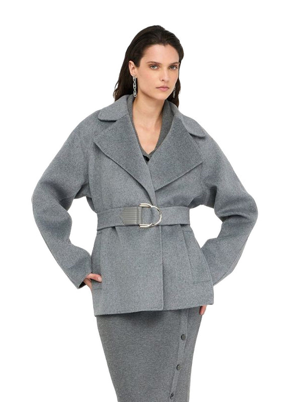 Cappotti Donna Liu Jo - Cappotto in lana con cintura - Grigio