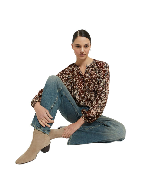 Bluse e camicie Donna ottod'Ame - Blusa in viscosa - Marrone