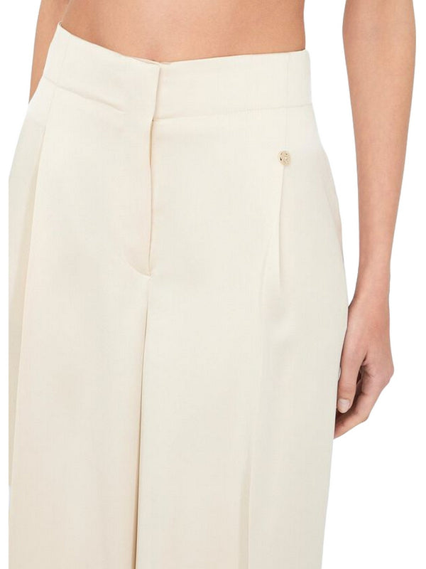 Pantaloni Donna Liu Jo - Pantaloni a palazzo in raso - Bianco