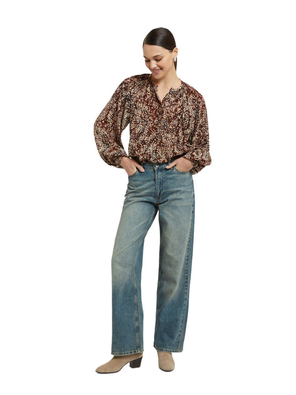 Bluse e camicie Donna ottod'Ame - Blusa in viscosa - Marrone