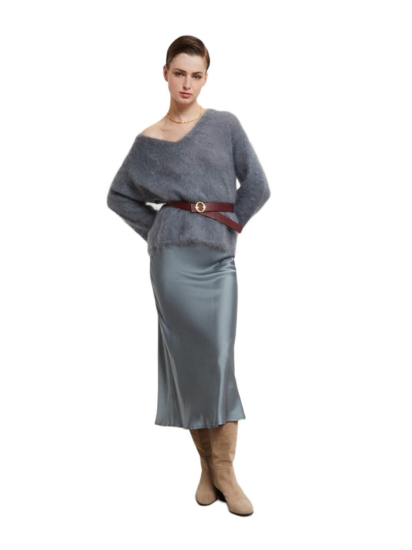Maglie Donna ottod'Ame - Maglia in lana mohair - Grigio