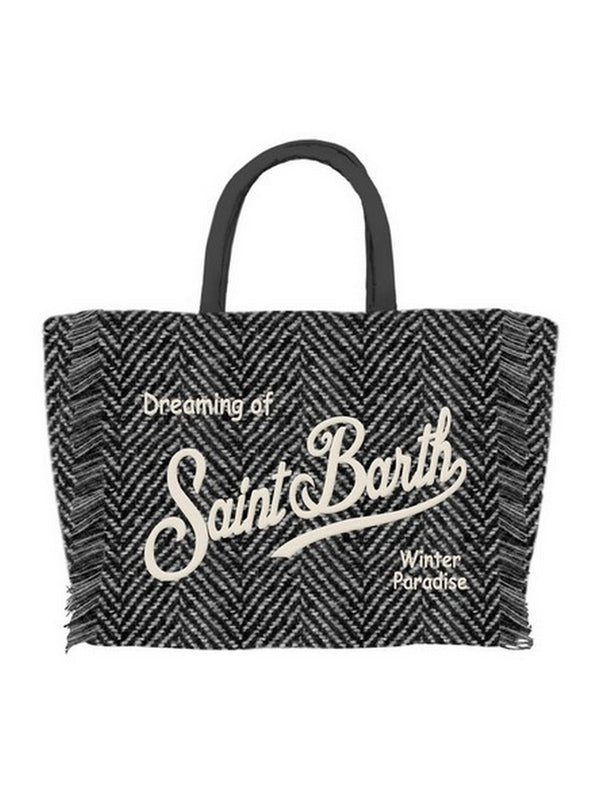 Borse a mano Donna Mc2 Saint Barth - BORSA A MANO Vanity Mini Wool misto lana spinato - Grigio