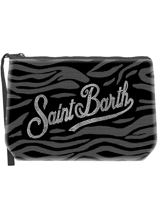 Pochette e Clutch Donna Mc2 Saint Barth - Pochette Aline STRASS STAMPE ANIMALEUR - Nero