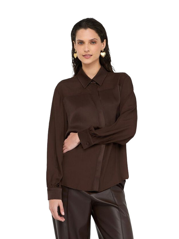 Camicie Donna Liu Jo - Camicia in crêpe de chine - Marrone
