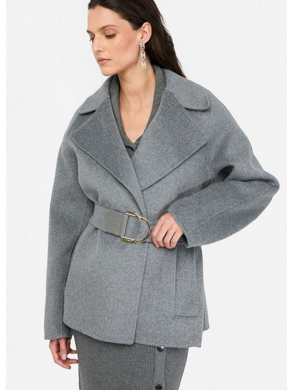 Cappotti Donna Liu Jo - Cappotto in lana con cintura - Grigio