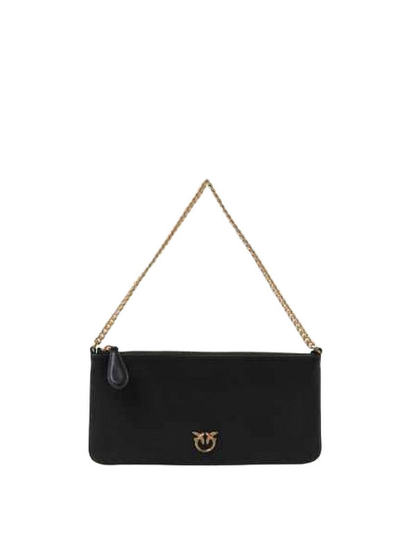 Borse a tracolla Donna Pinko - Horizontal Flat Bag in pelle - Nero