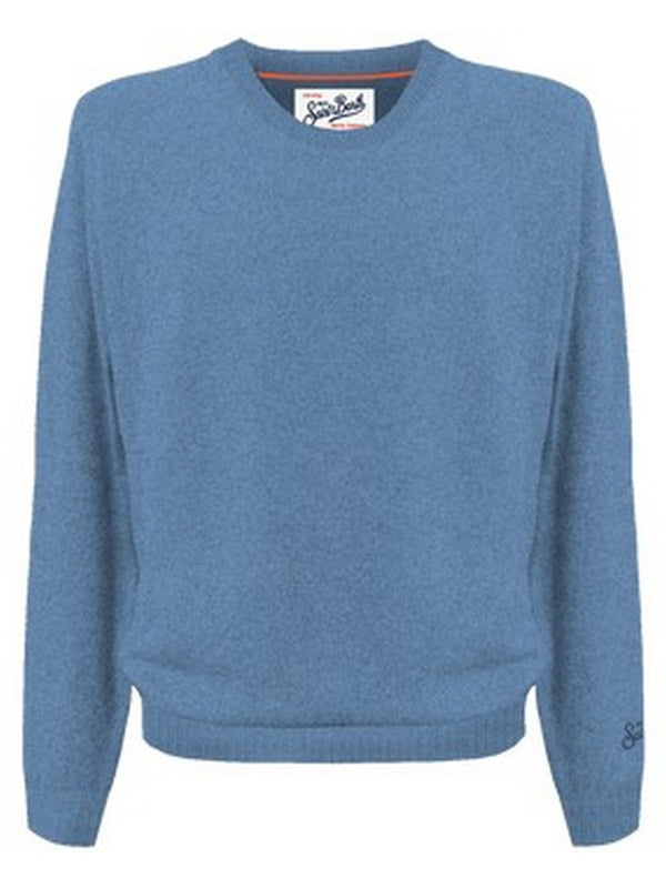 Maglie Uomo Mc2 Saint Barth - Maglione Regent in lana merino e cashmere - Azzurro