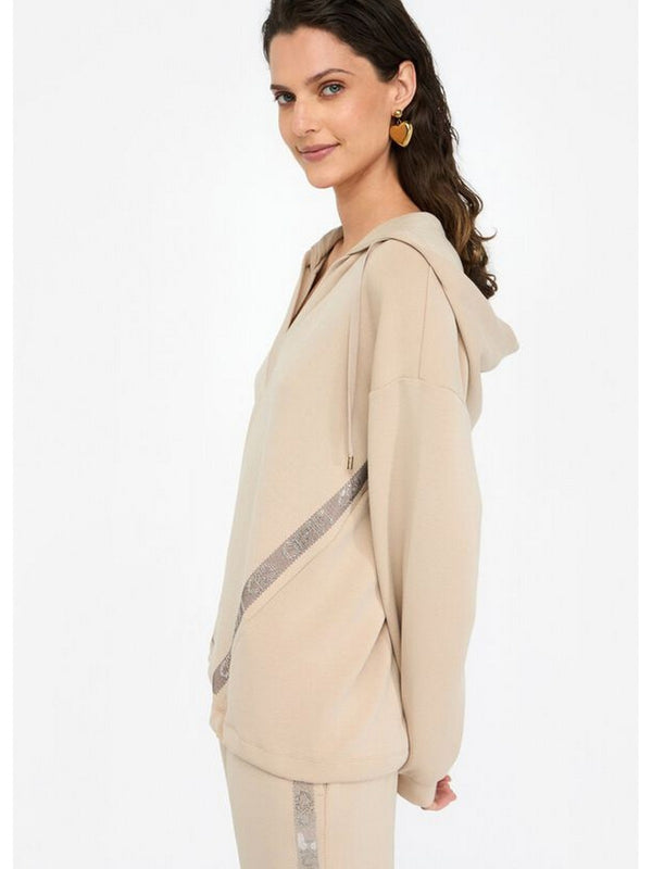 Felpe con cappuccio Donna Liu Jo - Felpa in scuba con cappuccio - Beige