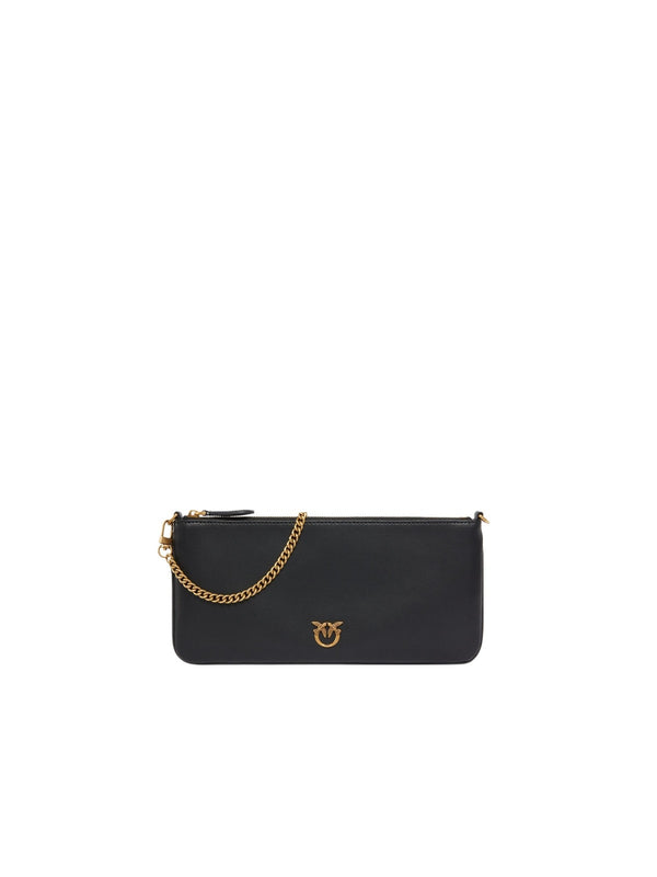 Borse a tracolla Donna Pinko - Horizontal Flat Bag in pelle - Nero