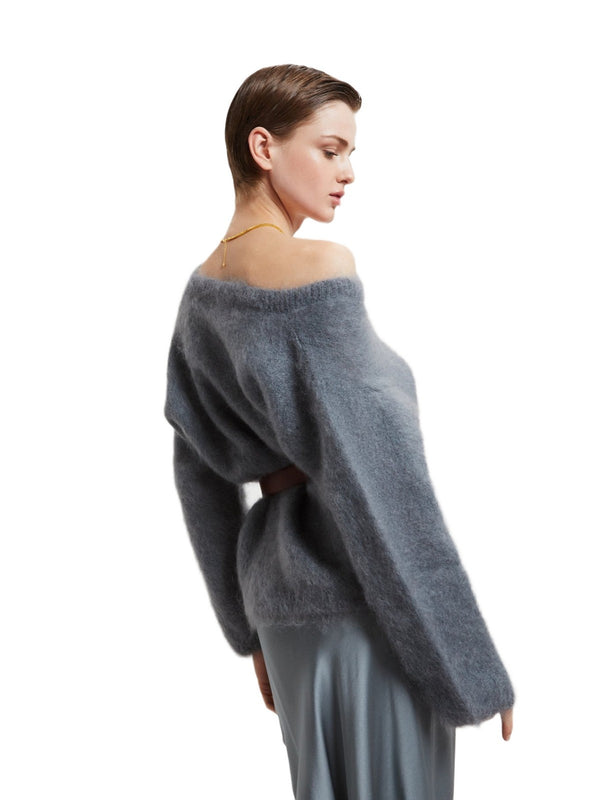 Maglie Donna ottod'Ame - Maglia in lana mohair - Grigio