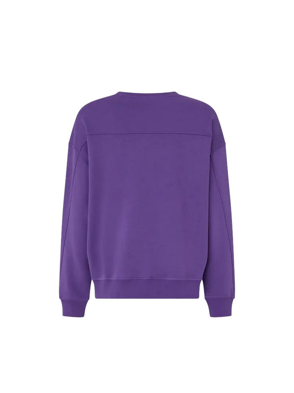 Felpe senza cappuccio Donna Pinko - NELLY Felpa girocoll con ricamo gioiello Love Bird - Viola