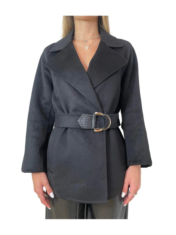 Cappotti Donna Liu Jo - Cappotto in lana con cintura - Nero