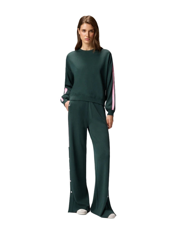 Felpe senza cappuccio Donna Pinko - Felpa sporty con logo Love Birds - Verde