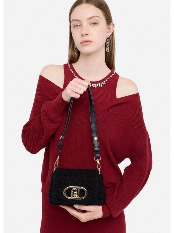 Borse a tracolla Donna Liu Jo - Borsa LaPuffy piccola con ricamo - Nero