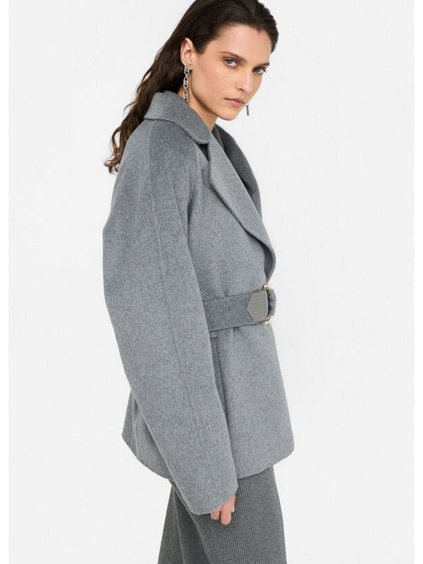 Cappotti Donna Liu Jo - Cappotto in lana con cintura - Grigio