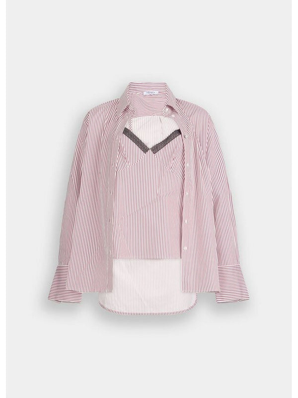 Camicie Donna Liu Jo - Camicia a righe con top - Bianco