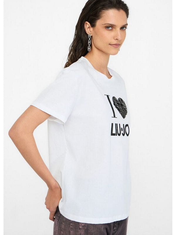 T-shirt Donna Liu Jo - T-shirt con applicazioni - Bianco