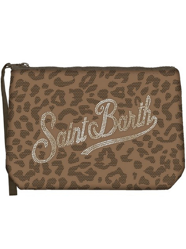 Pochette e Clutch Donna Mc2 Saint Barth - Pochette Aline STRASS STAMPE ANIMALEUR - Marrone