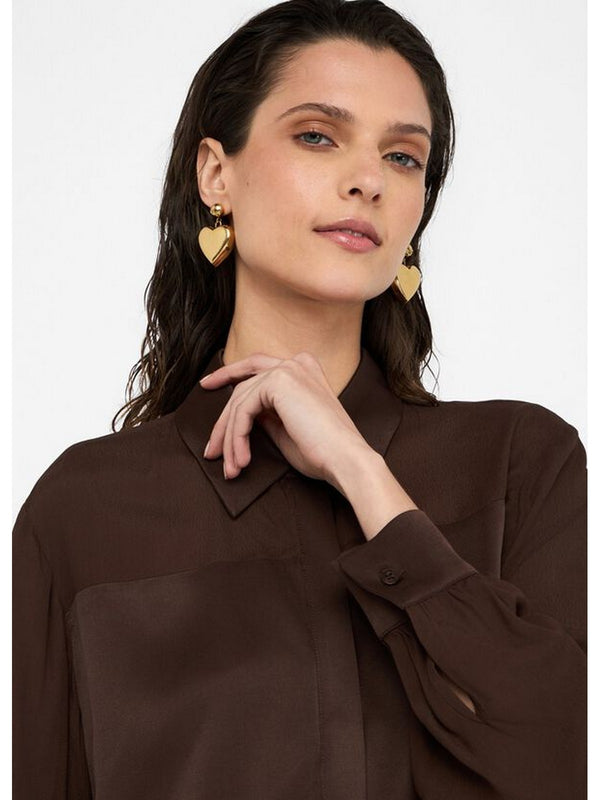 Camicie Donna Liu Jo - Camicia in crêpe de chine - Marrone