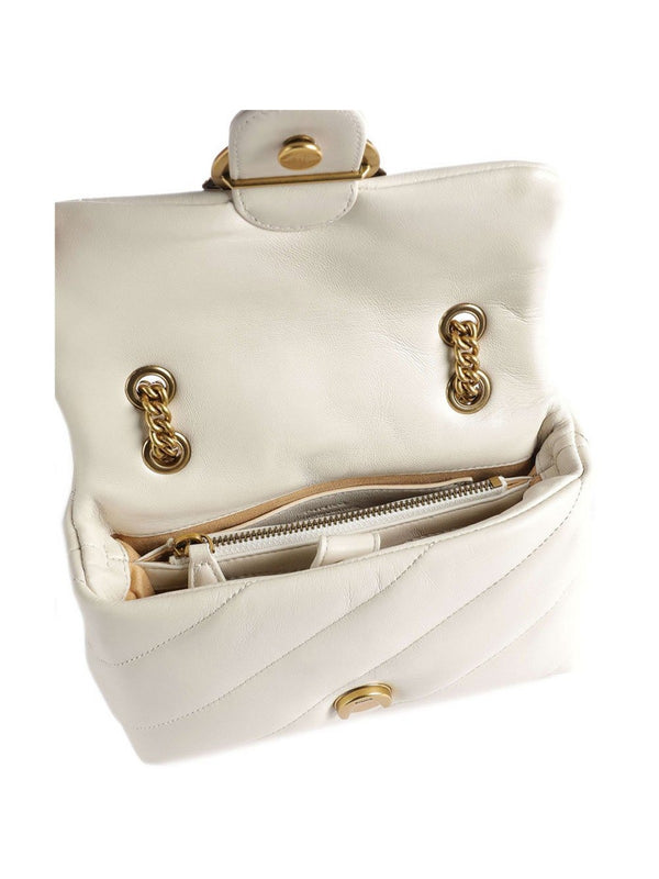 Borse a tracolla Donna Pinko - Mini Love Bag Puff Maxi Quilt - Bianco