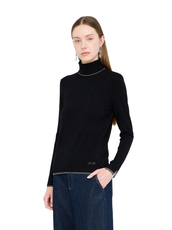 Maglie Donna Liu Jo - Dolcevita con dettagli in lurex® - Nero