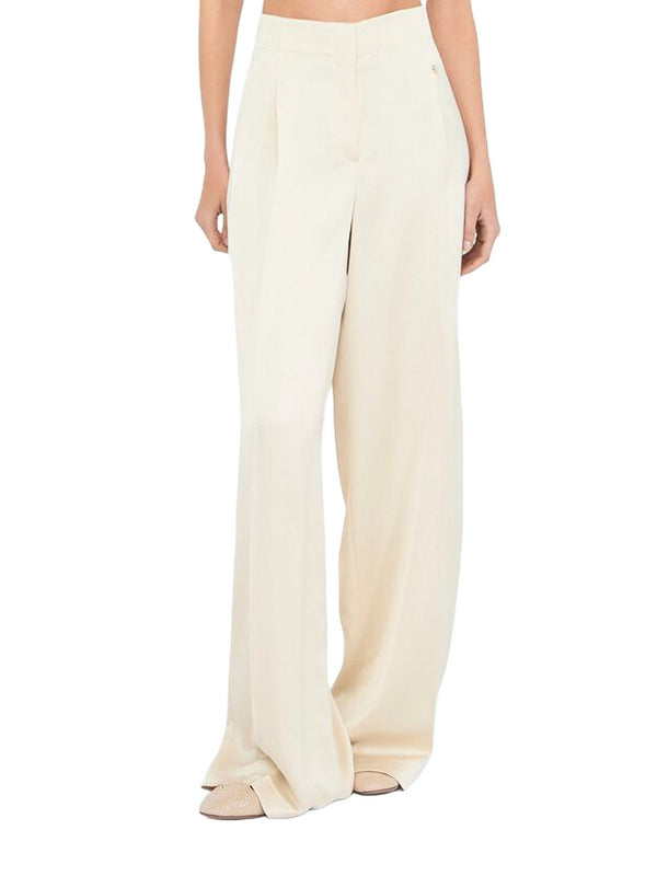 Pantaloni Donna Liu Jo - Pantaloni a palazzo in raso - Bianco