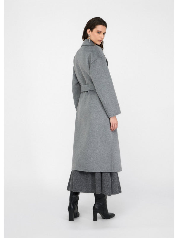 Cappotti Donna Liu Jo - Cappotto in lana con cintura - Grigio