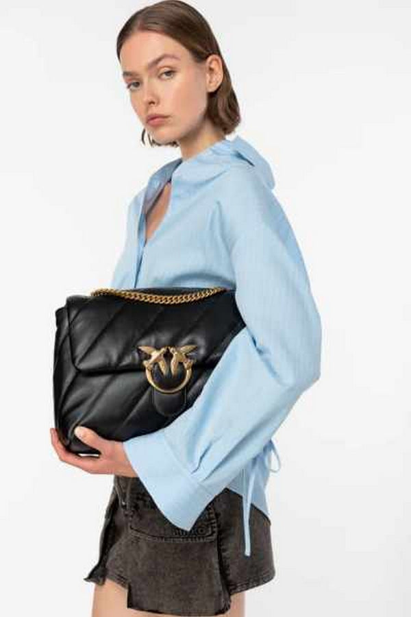 Borse a spalla Donna Pinko - Big Love Bag Puff Maxi Quilt - Nero