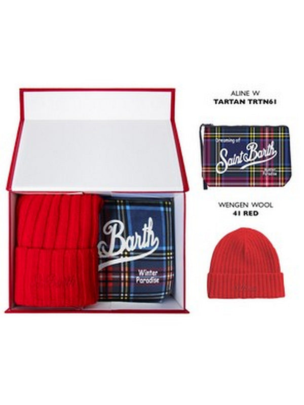 Berretti in maglia Uomo Mc2 Saint Barth - Christmas Box Man Tartan Trtn6141 - Rosso