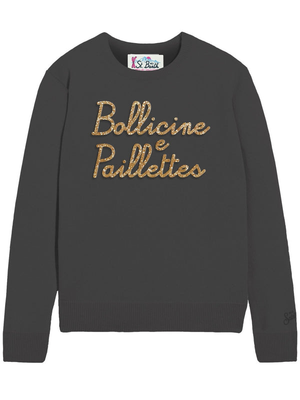 Maglie Donna Mc2 Saint Barth - Maglione New Queen in misto cashmere nero - Nero