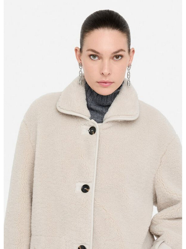Cappotti Donna Liu Jo - Cappotto in tessuto teddy - Beige