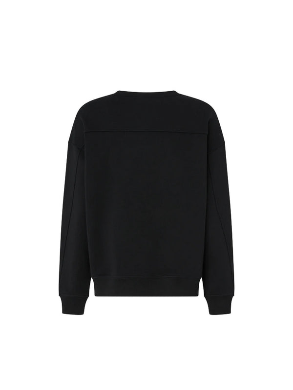 Felpe senza cappuccio Donna Pinko - NELLY Felpa girocoll con ricamo gioiello Love Bird - Nero