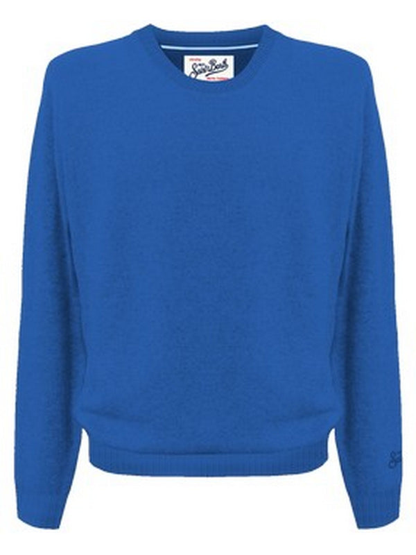 Maglie Uomo Mc2 Saint Barth - Maglione Regent in lana merino e cashmere - Blu elettrico