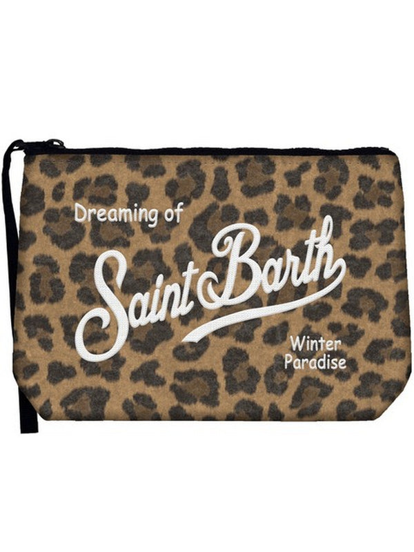 Pochette e Clutch Donna Mc2 Saint Barth - Pochette Aline Felt in misto lana leopardata - Marrone