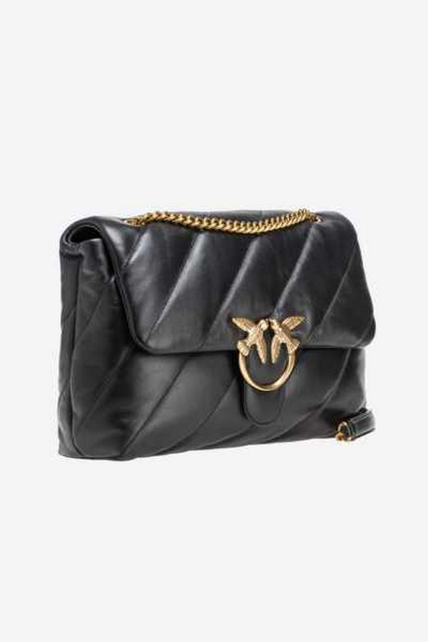 Borse a spalla Donna Pinko - Big Love Bag Puff Maxi Quilt - Nero