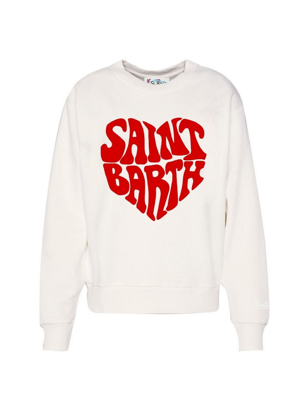 Felpe senza cappuccio Donna Mc2 Saint Barth - Felpa Heart Sb 10 - Bianco