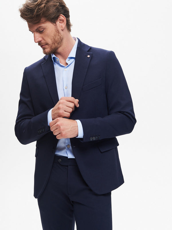 Giacche Uomo QB24 - Giacca due bottoni in tessuto milano - Blu
