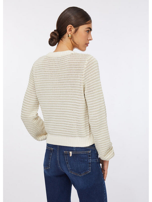 Maglie Donna Liu Jo - Maglia a righe lurex - Bianco