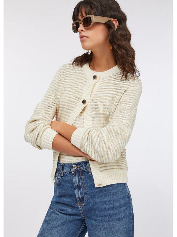 Cardigan Donna Liu Jo - Cardigan a righe lurex® - Bianco