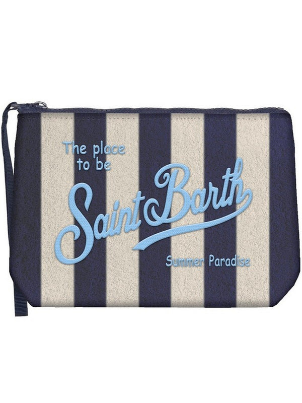 Pochette Uomo Mc2 Saint Barth - Pochette Aline in spugna con motivo a righe - Blu
