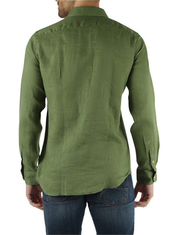 Camicie casual Uomo QB24 - Camicia In Lino - Verde