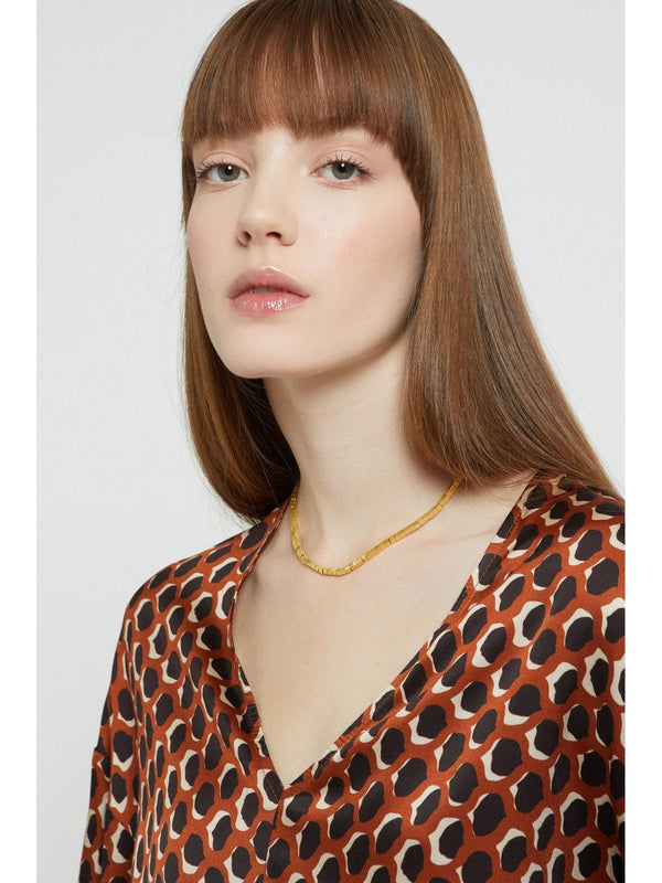 Bluse e camicie Donna ottod'Ame - Blusa in viscosa - Arancione