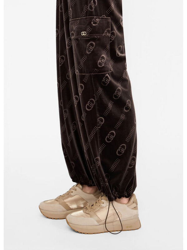 Pantaloni Donna Liu Jo - Pantaloni jogging in ciniglia - Marrone