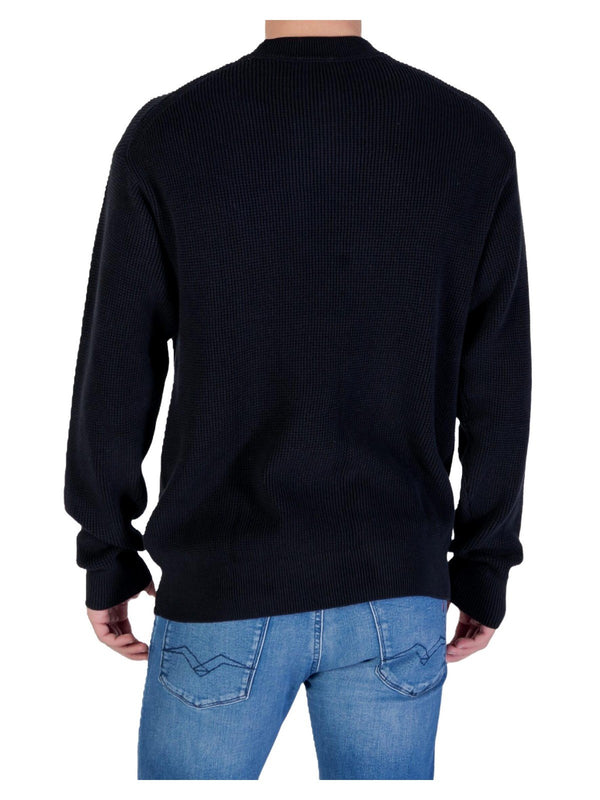 Maglie Uomo Calvin Klein - Maglia Waffle Girocollo - Nero