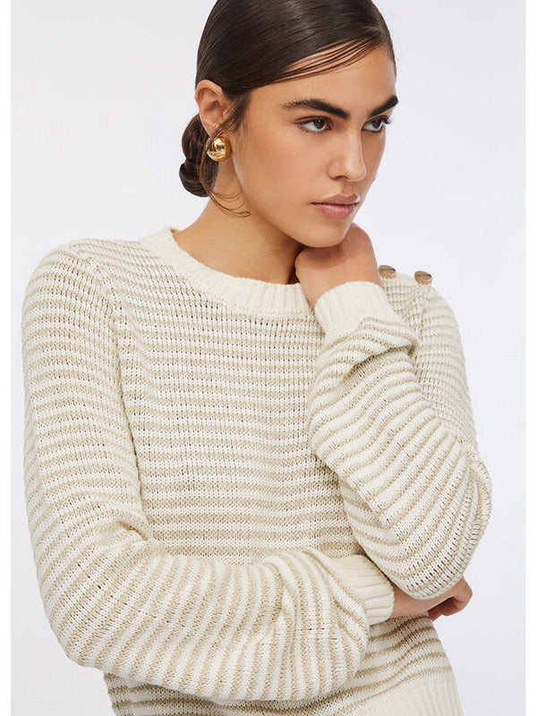 Maglie Donna Liu Jo - Maglia a righe lurex - Bianco