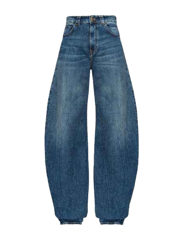 Jeans Donna Pinko - Eloise Jeans Egg Fit Denim Vintage - Blu