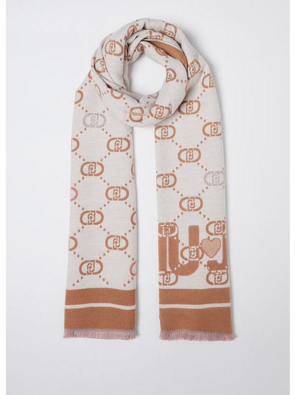 Stole Donna Liu Jo - Stola con logo jacquard - Bianco