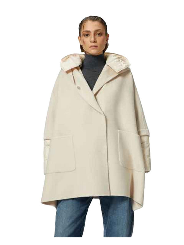 Cappotti Donna Pinko - Cappotto corto a mantella con piumino imbottito - Bianco