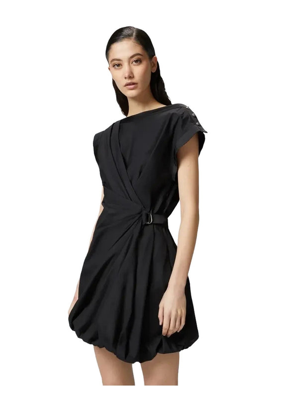 Vestiti da discoteca Donna Pinko - Vestitino in popeline con incrocio - Nero